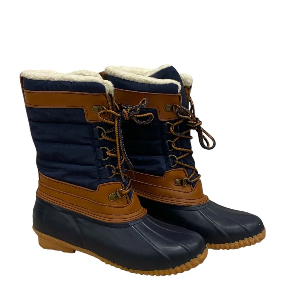 Lands’ End Winter Snow Boots Navy Blue Women’s Size 6 NEW